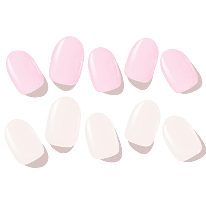 Close up of Modelones crystal clear gel nail stickers on fingernails
