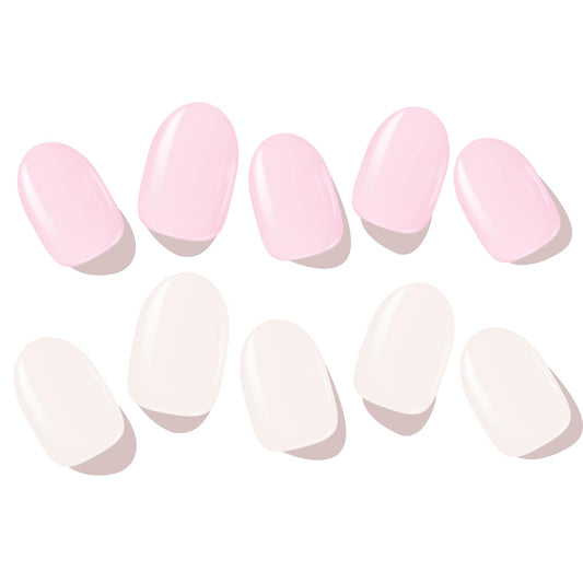 Close up of Modelones crystal clear gel nail stickers on fingernails
