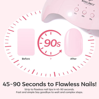 Professional manicure result using Modelones gel nail wraps