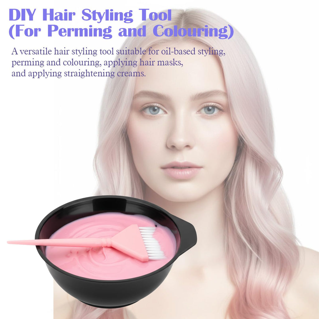 Set of four hair color brushes arranged for easy salon use