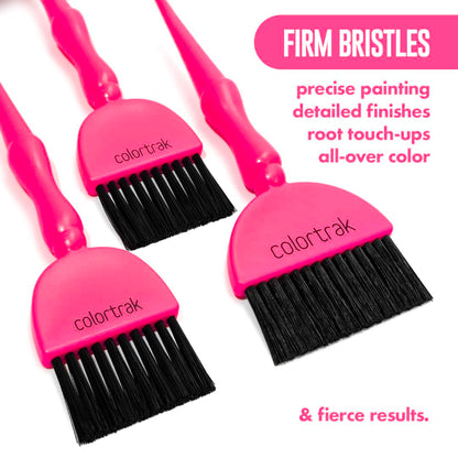 Ergonomic non-slip handle design of Colortrak King and Queen brushes