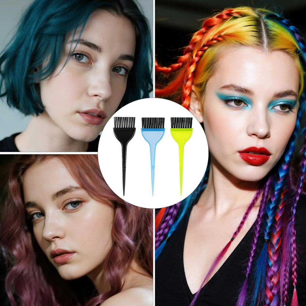 Three piece hair dye brush kit for salon hair styling