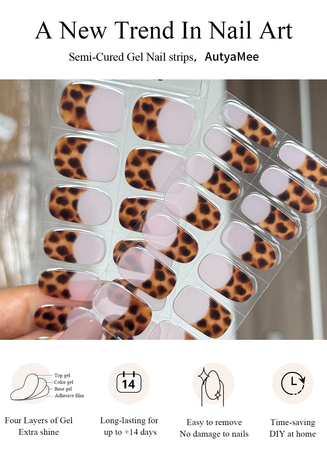 30 piece gel nail wrap set for home manicure