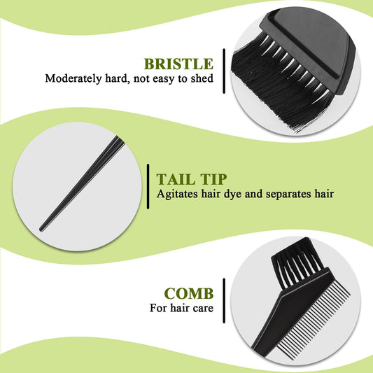 Close up of professional black hair coloring tint brushes