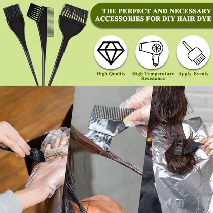 Durable plastic hair tinting brushes for hair styling and coloring