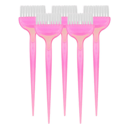Pink hair tinting brush set for salon use