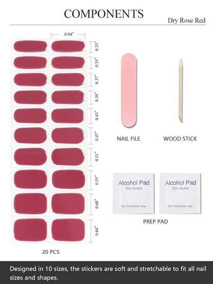 AutyaMee 20 piece gel nail strip set with nail file and prep pads