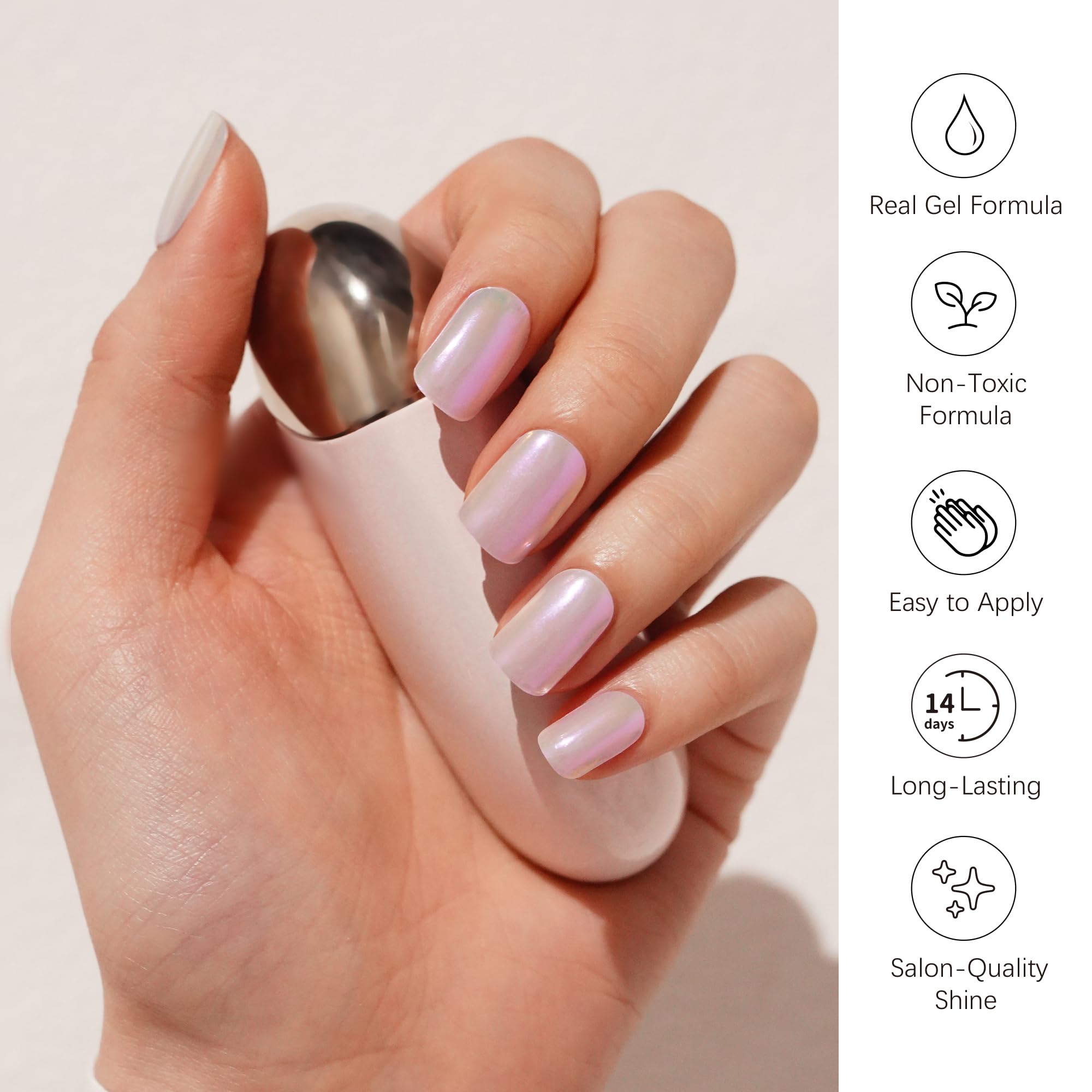 Application demonstration of Danni & Toni gel nail strips