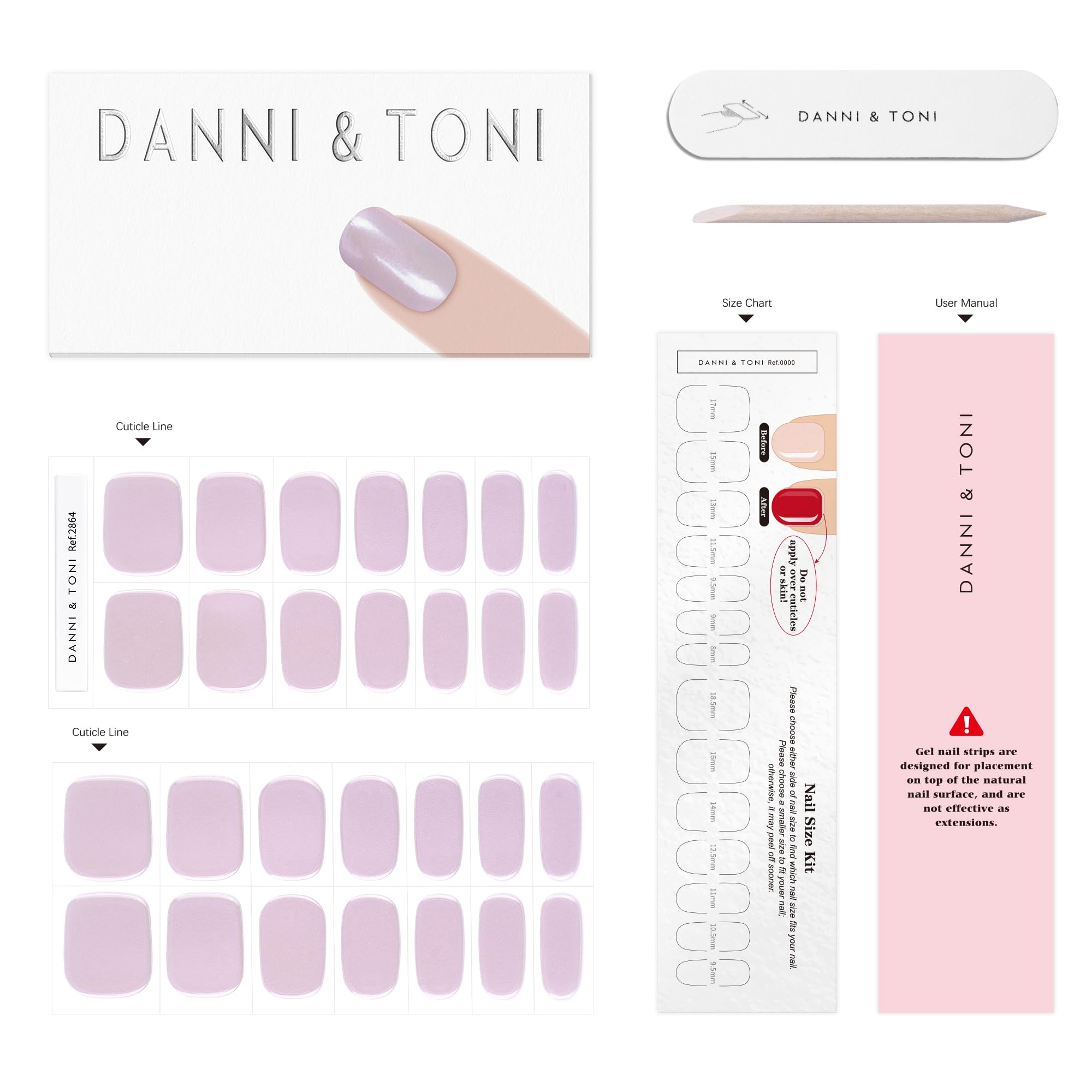 Set of 28 Danni & Toni black velvet nail stickers