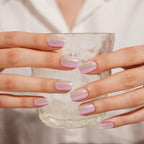 Sleek midnight black semi cured gel nails texture detail