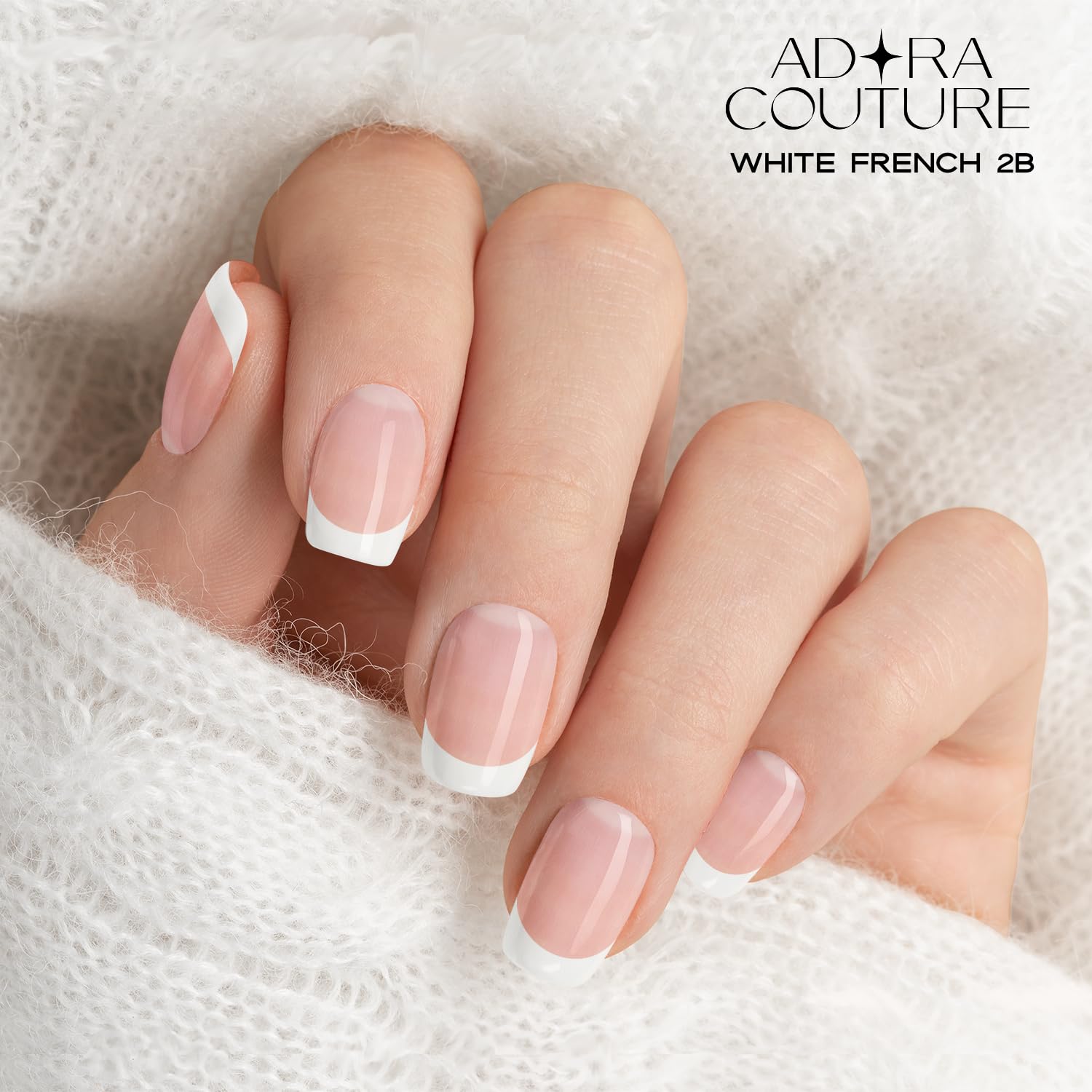 Hand demonstrating easy application of Adora Couture gel strips