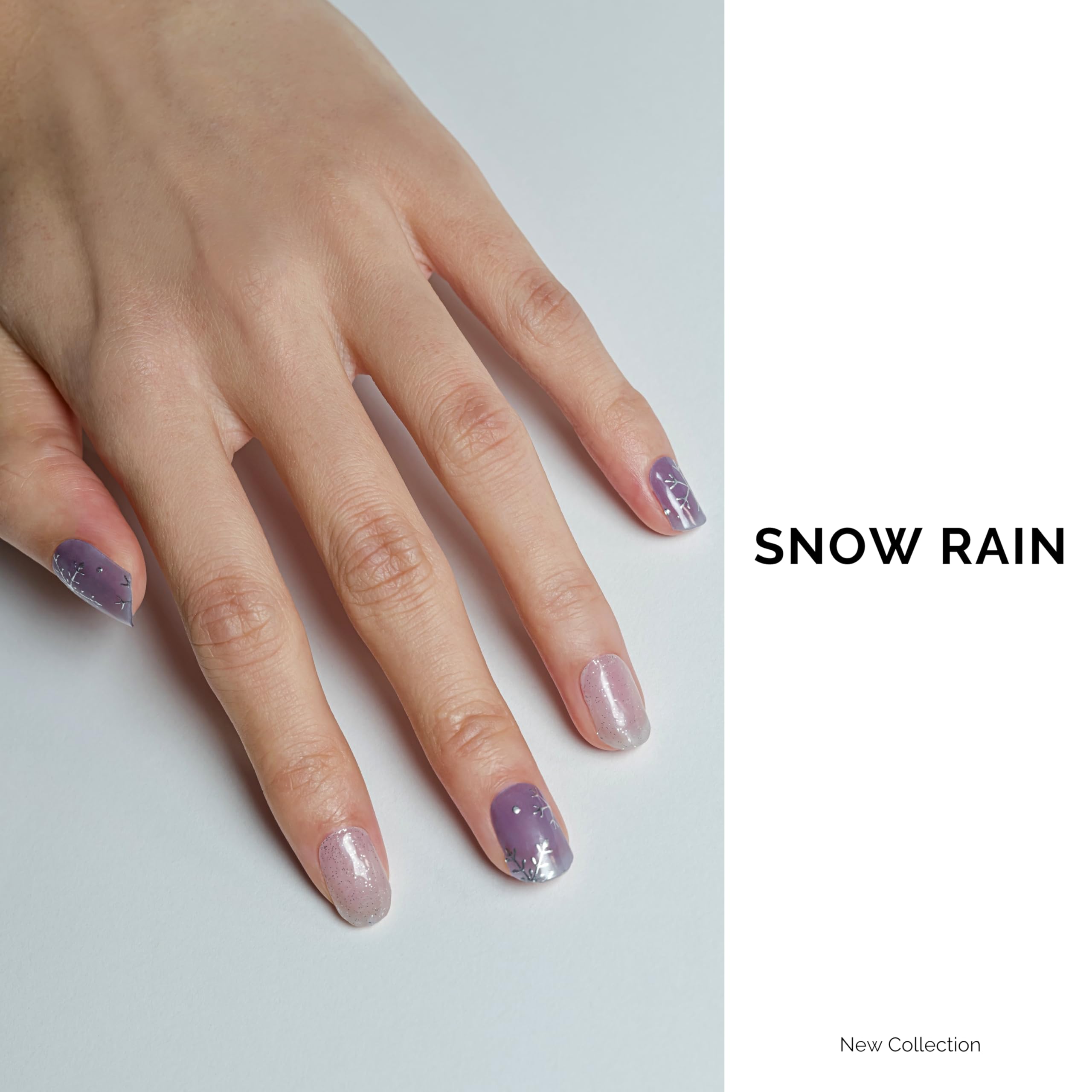 Nailog winter snowflake design gel nail wraps application