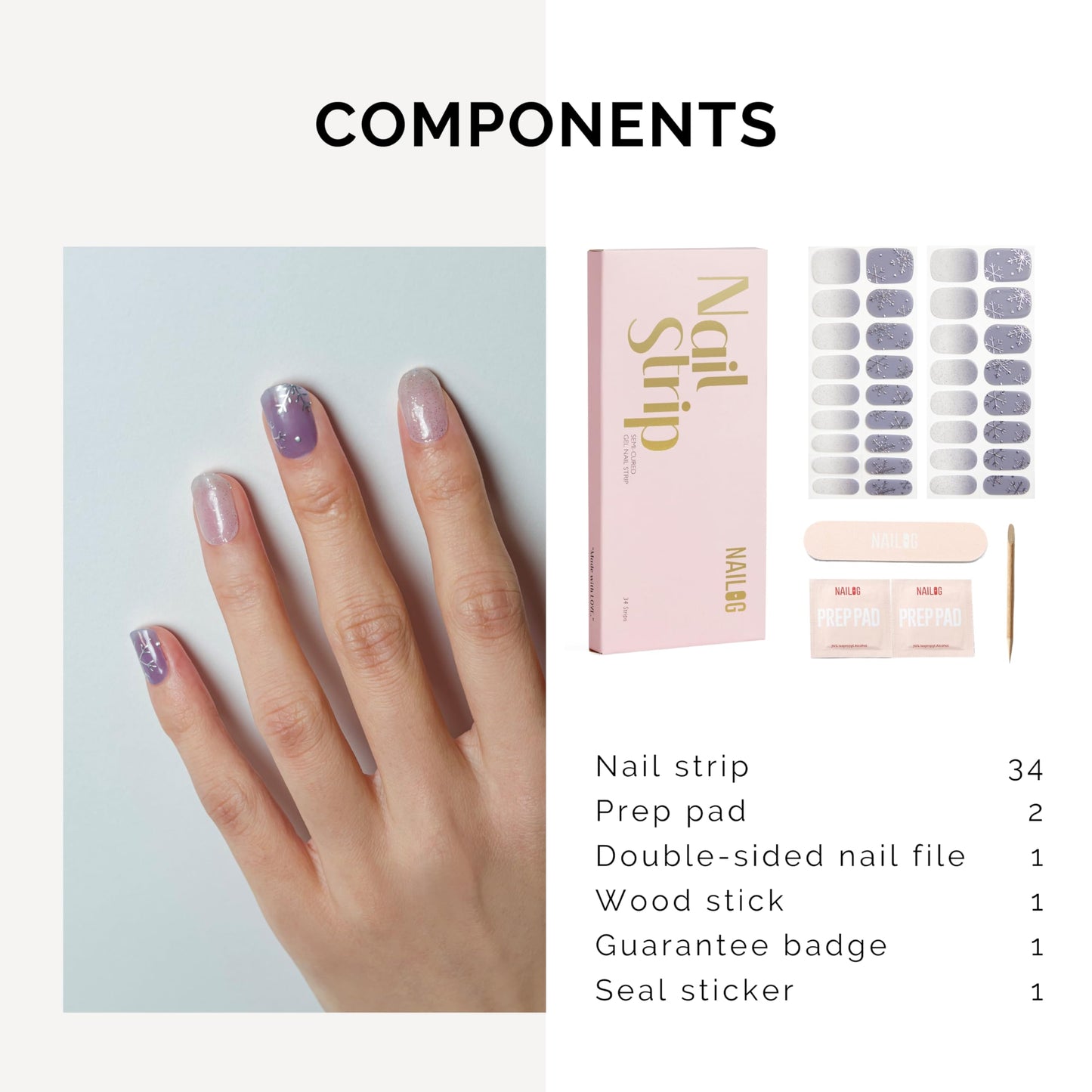 Applying Nailog gel strips using a UV lamp