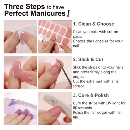 Lily Grace classic French design shiny gel nail stickers