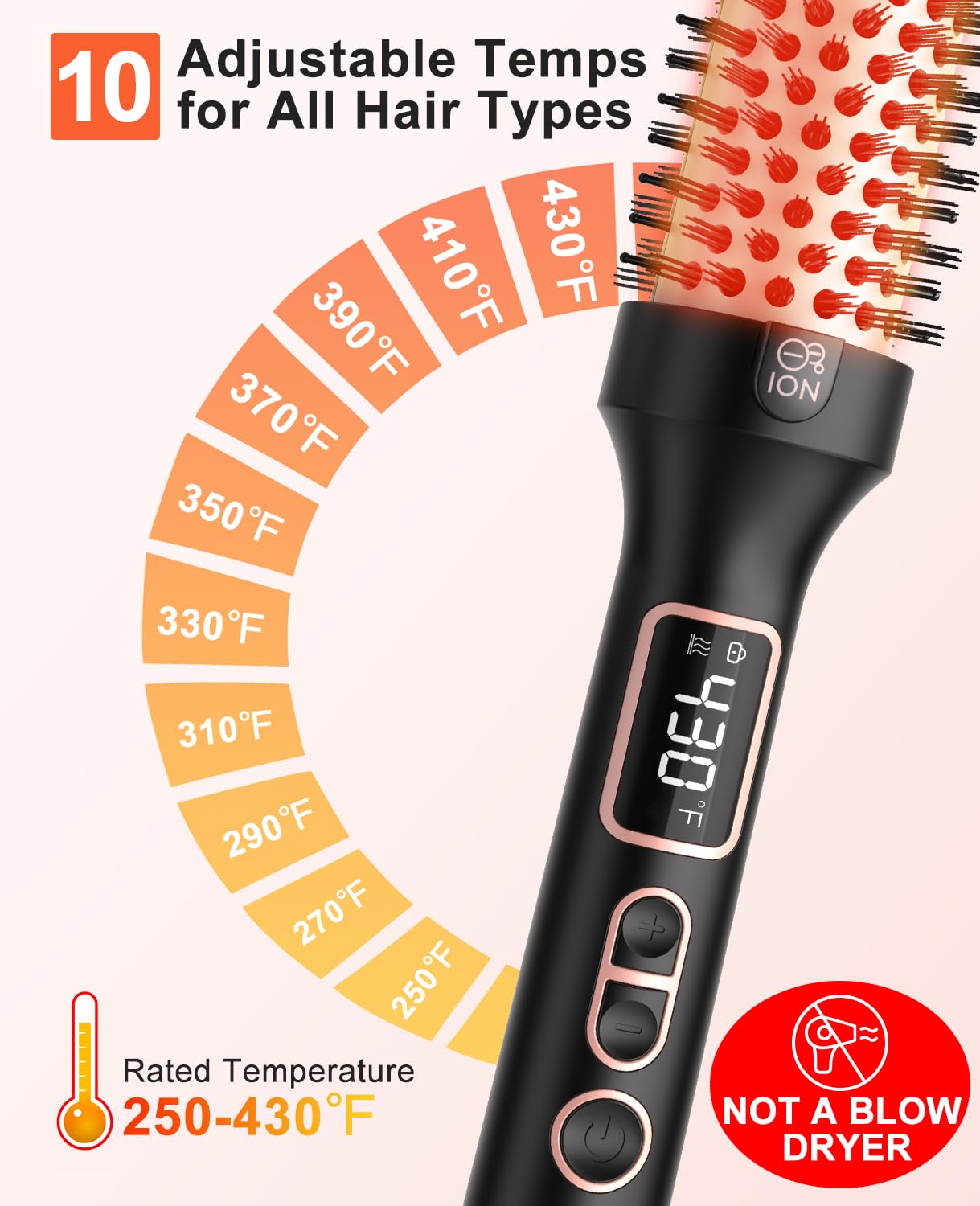 Nimmu 1.5 inch heated round brush barrel detail
