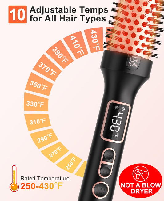 Nimmu 1.5 inch heated round brush barrel detail