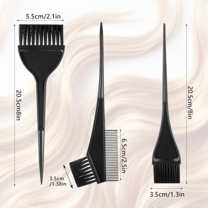 Close up of Bremorou hair dye brushes and tinting comb