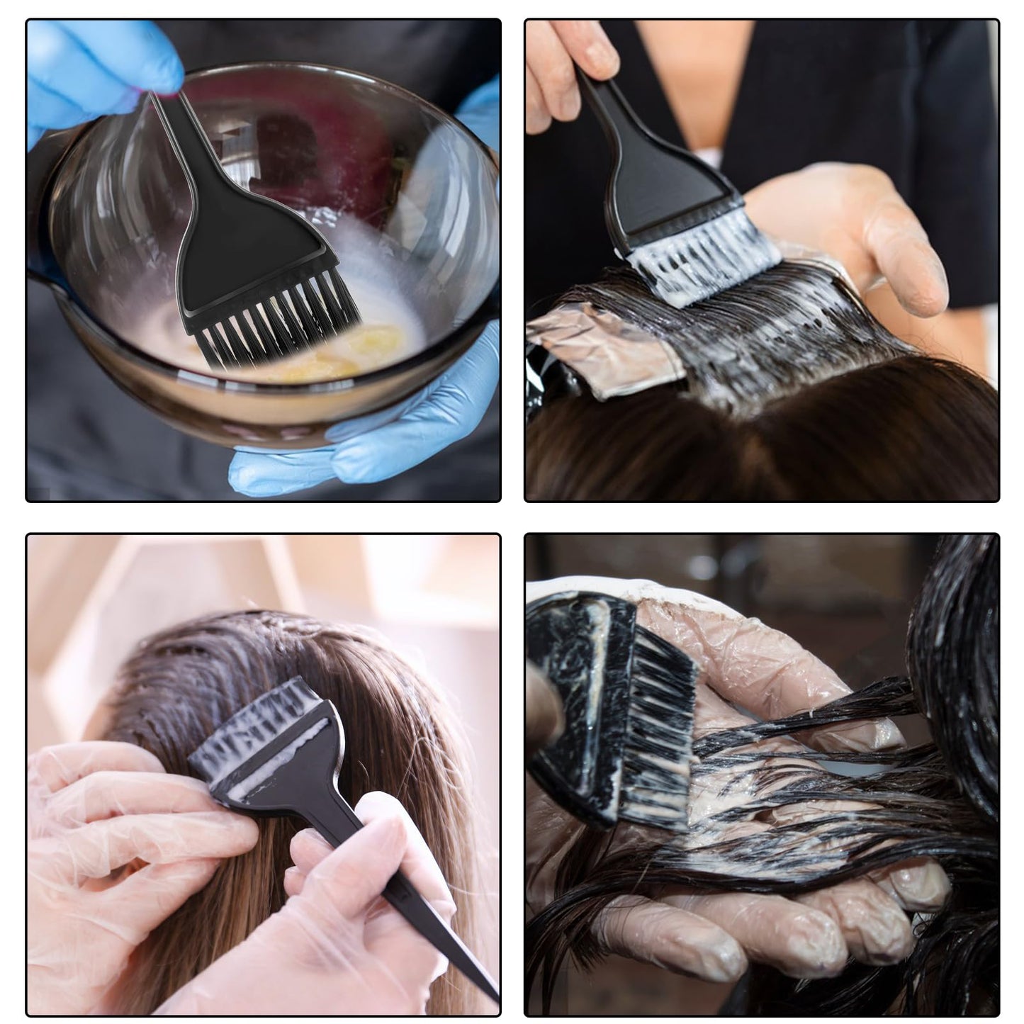 Bremorou hair color applicator set with sharp tail comb