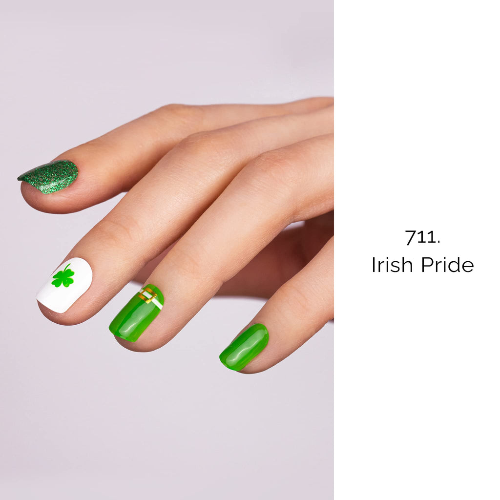 St Patricks Day green shamrock nail wraps assortment