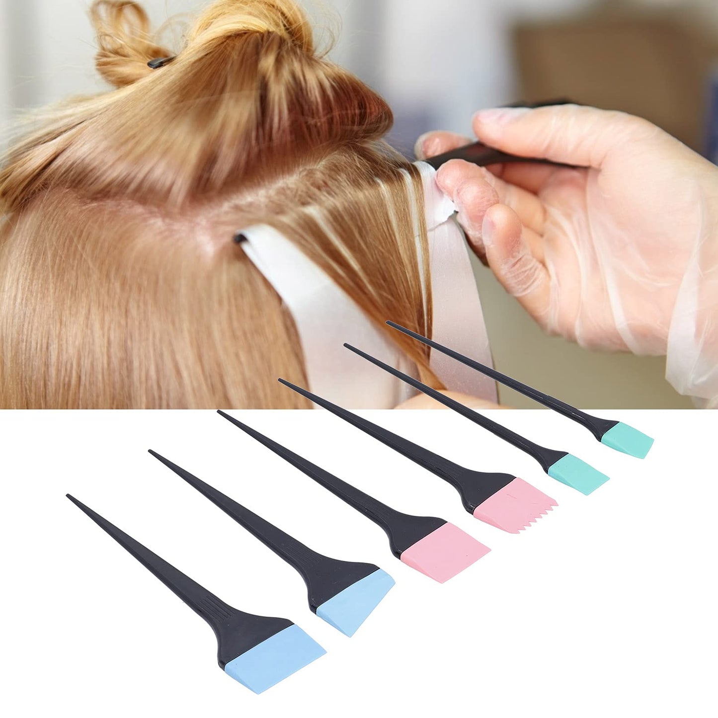 Ergonomic handles of Zjchao silicone hair coloring brush set