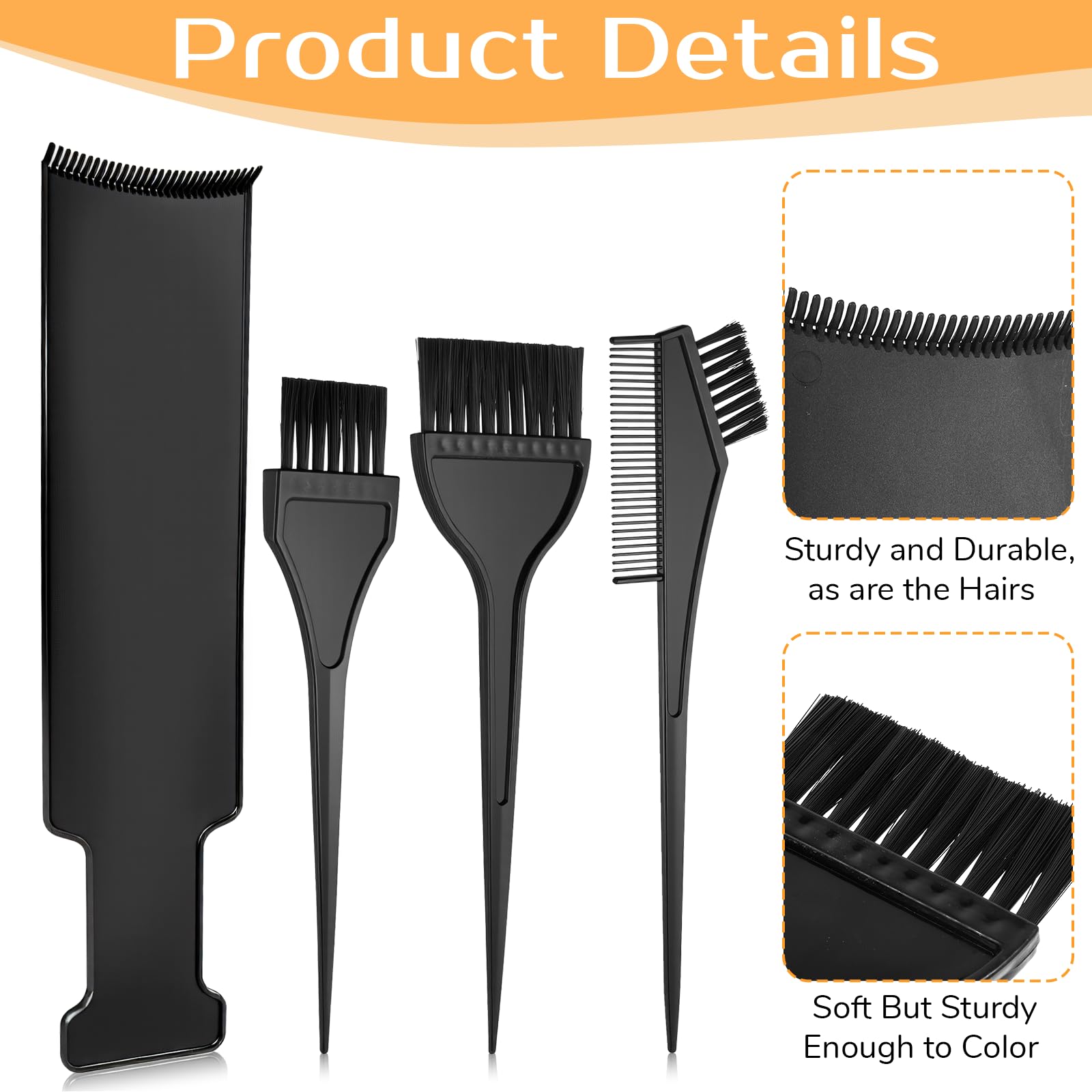 Close up of feathered hair dye brush for precision application
