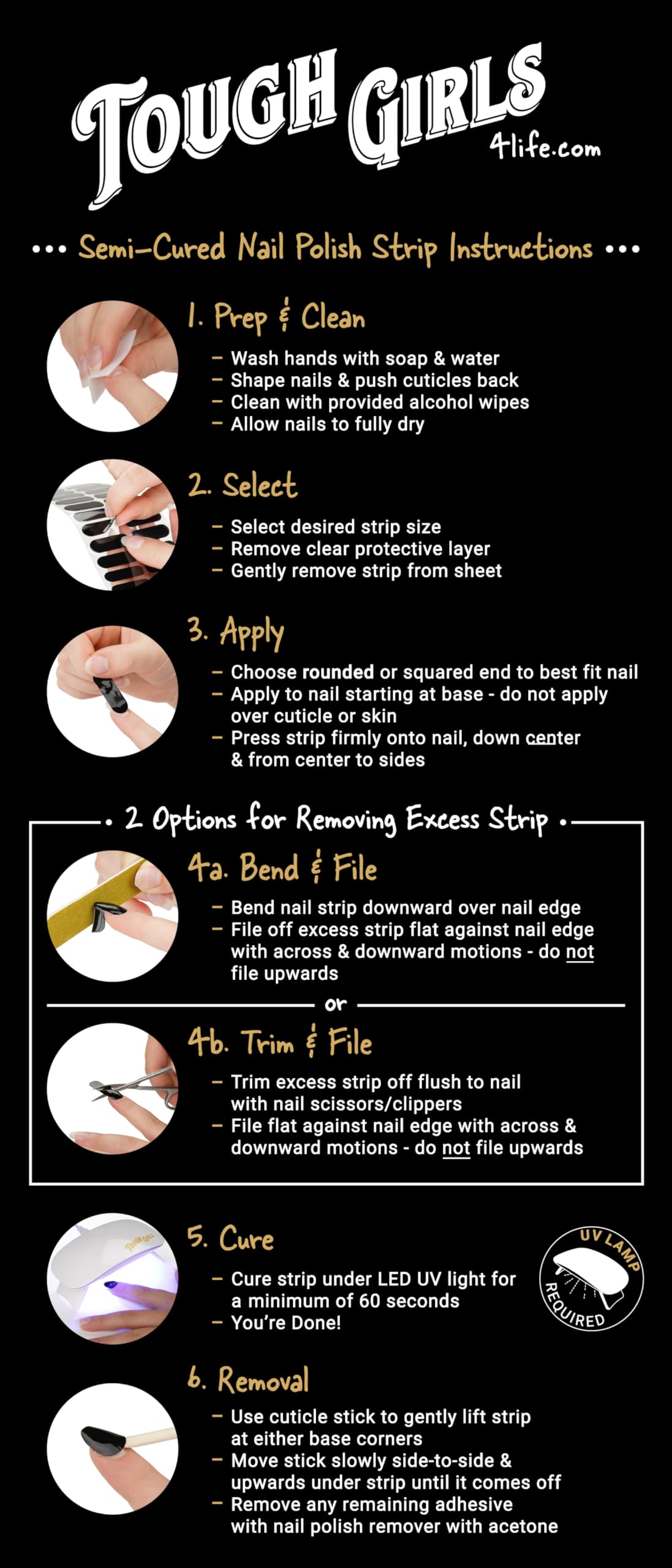 Top view of Tough Girls nail strip set packaging