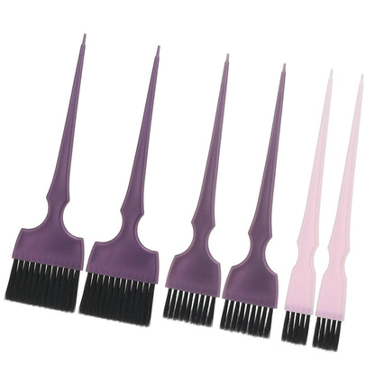 Professional tinting brushes with pointed handles for hair sectioning
