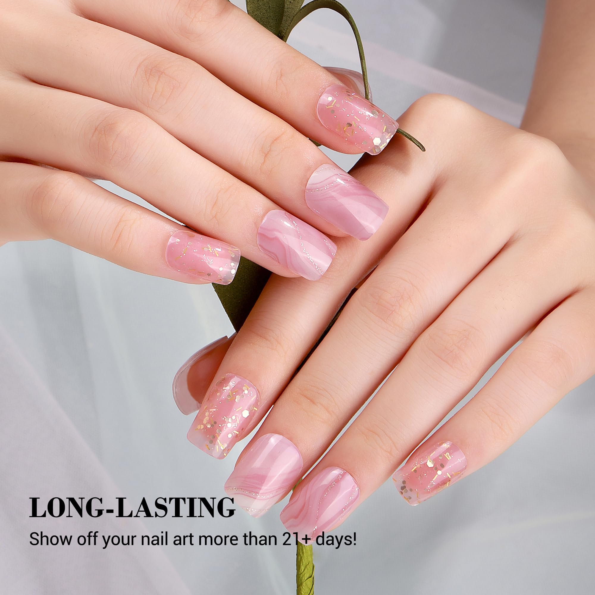 Steps to apply MelodySusie gel nail strips with UV lamp