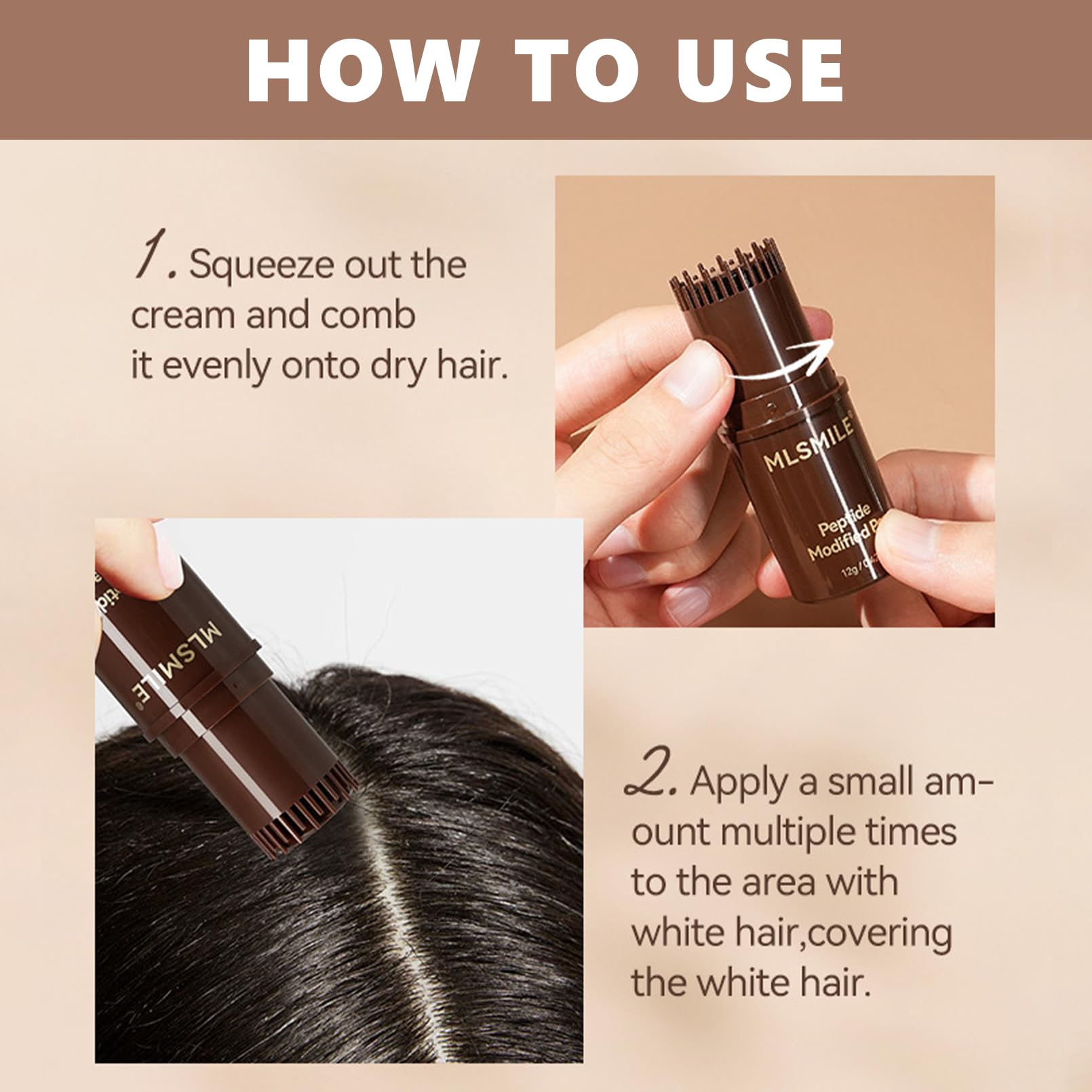Side profile of the portable hair color correction stick