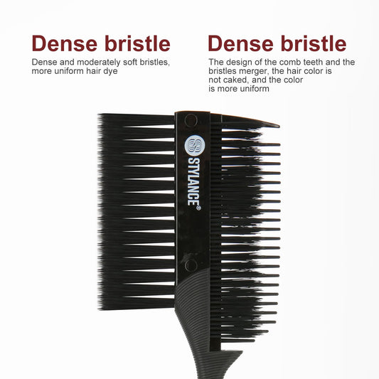 Professional dual sided tint brush and comb for hair color
