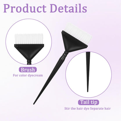 Pointed tail end of professional hair color applicator