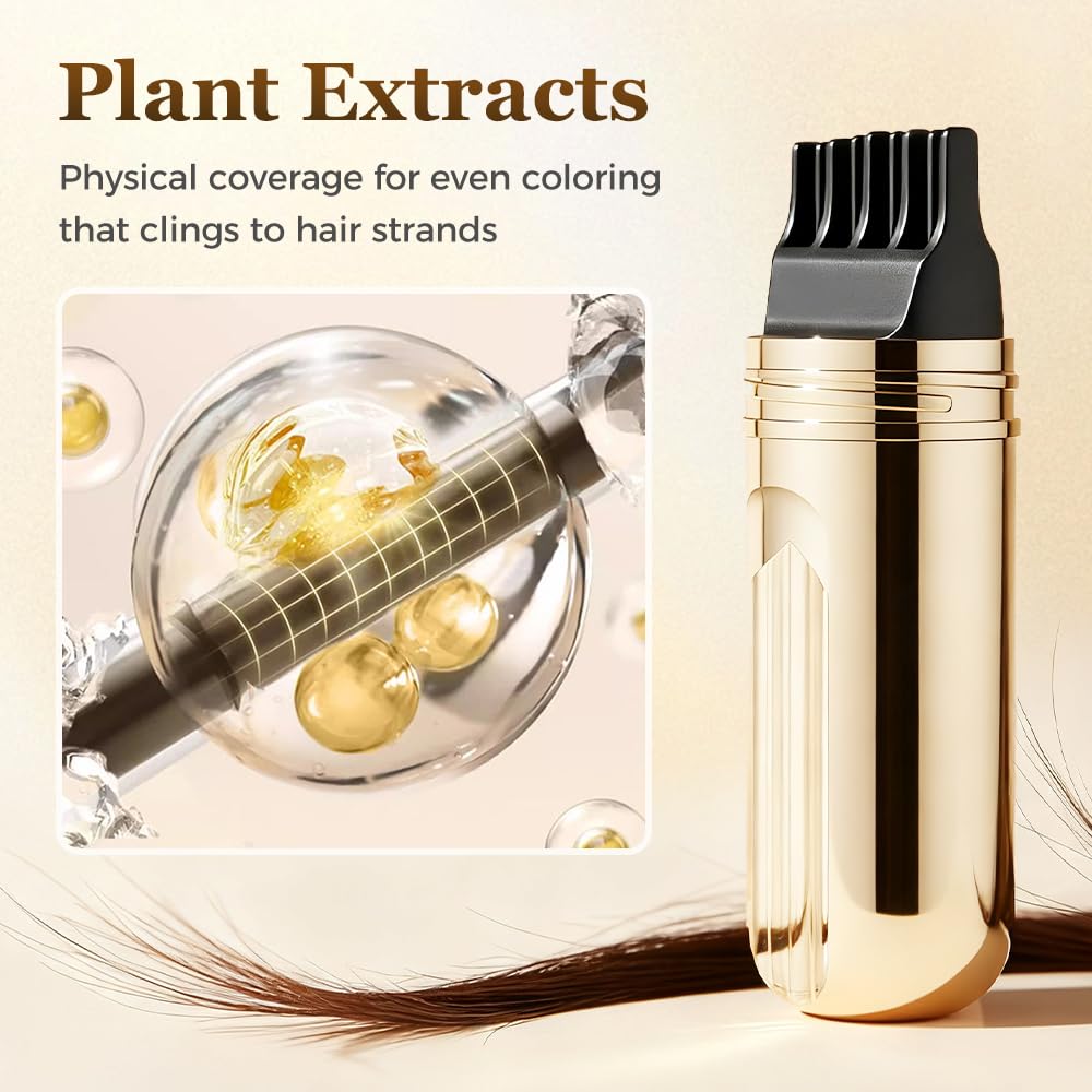 Demonstration of hair dye comb root coverage