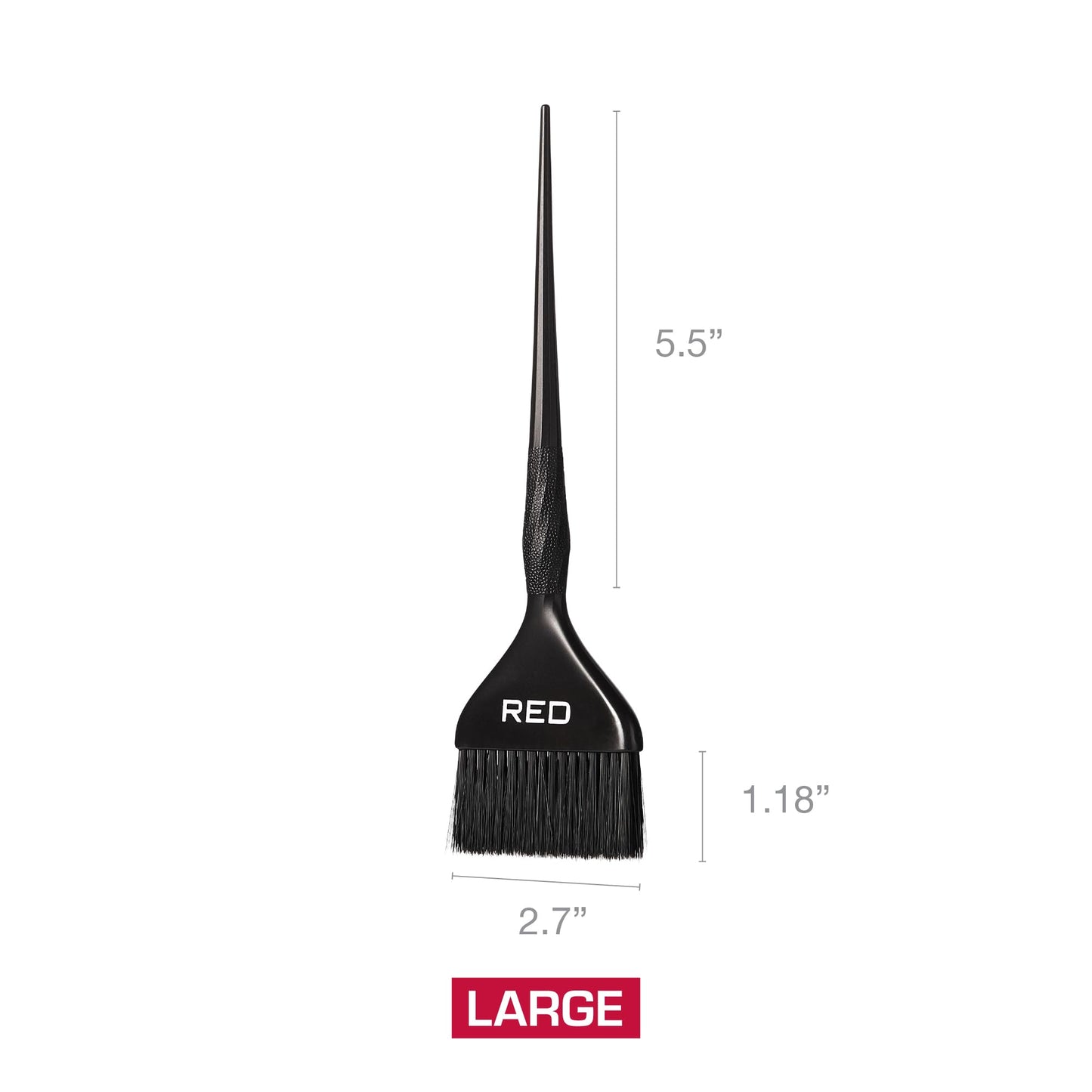 Red by Kiss hair dye brush showing dual tapered edge