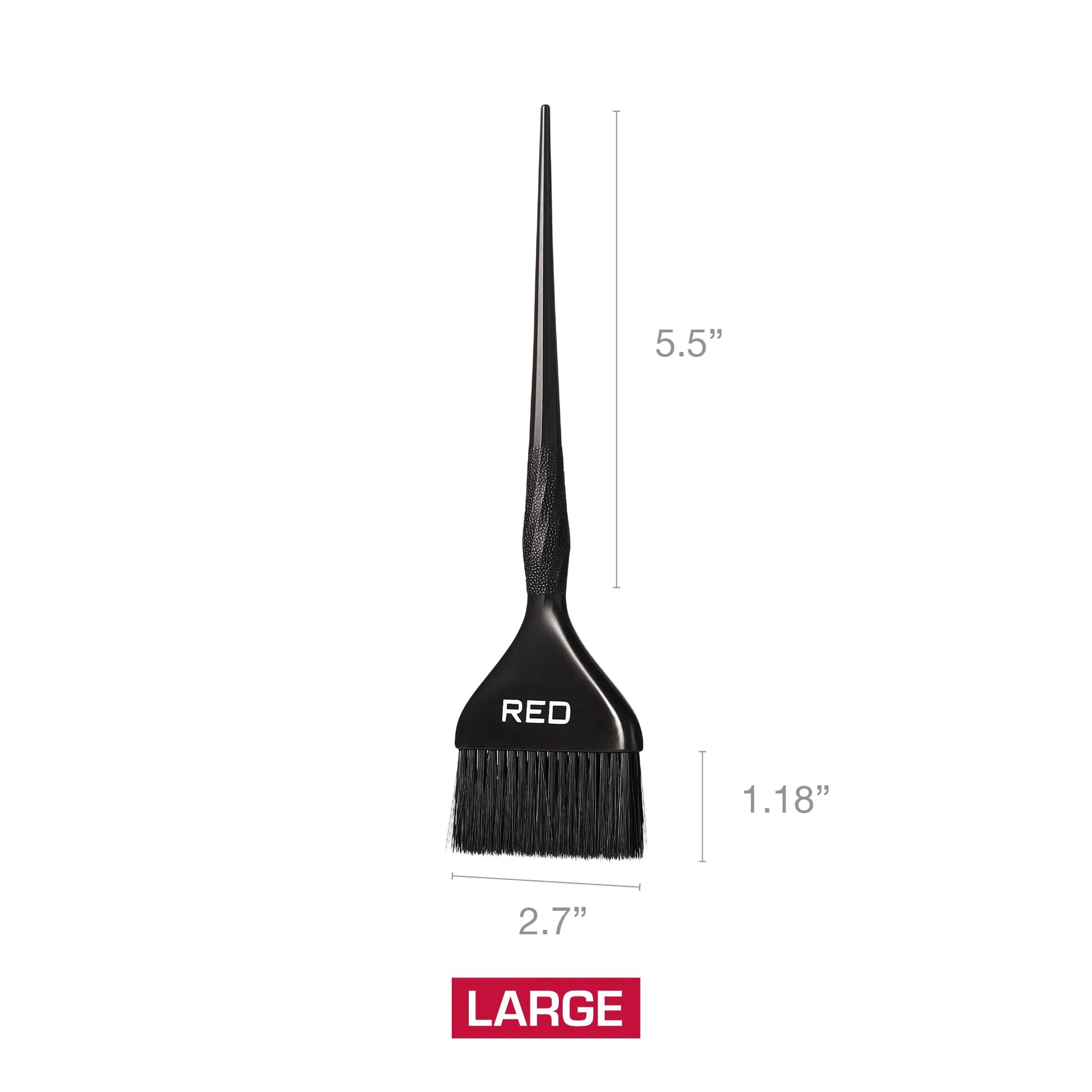Red by Kiss hair dye brush showing dual tapered edge