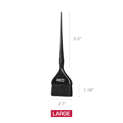 Red by Kiss hair dye brush showing dual tapered edge