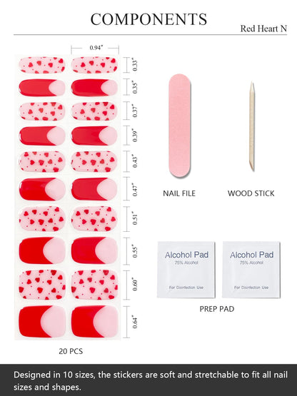 20 piece set of semi cured gel nail stickers in packaging