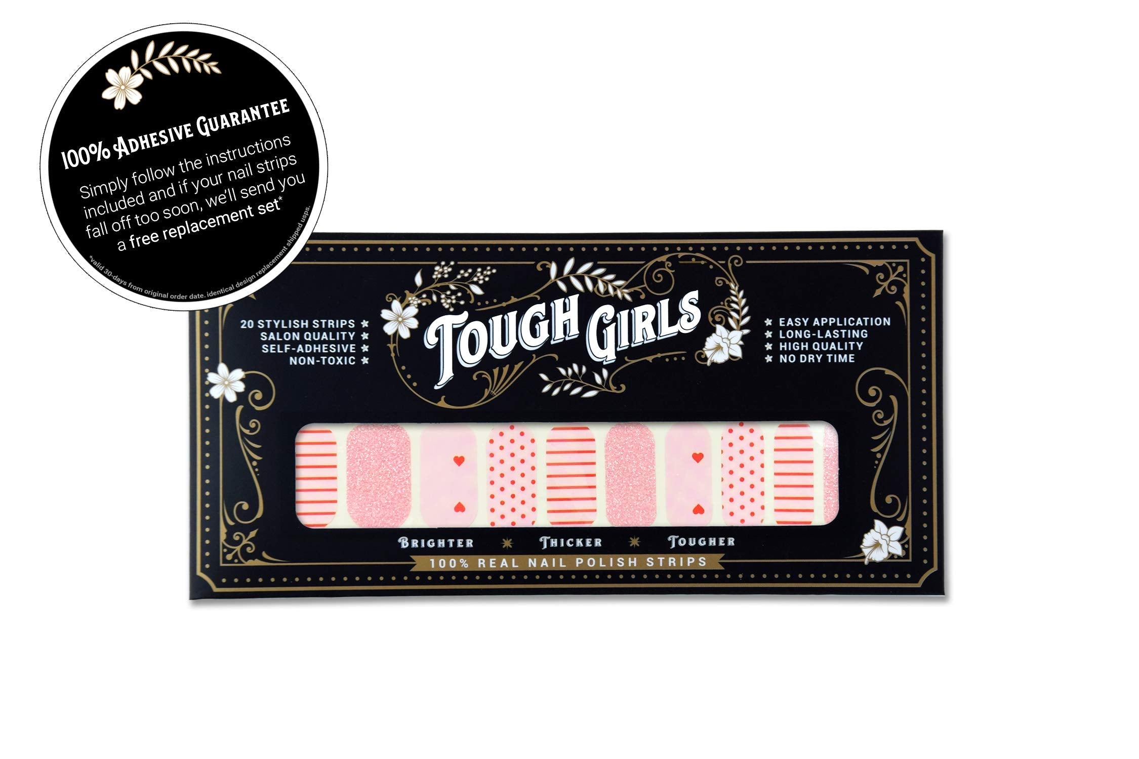 Authentic Tough Girls nail polish strips packaging front view