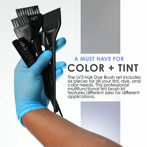 Set of six L3 tinting brushes with pointed handles for precision sectioning