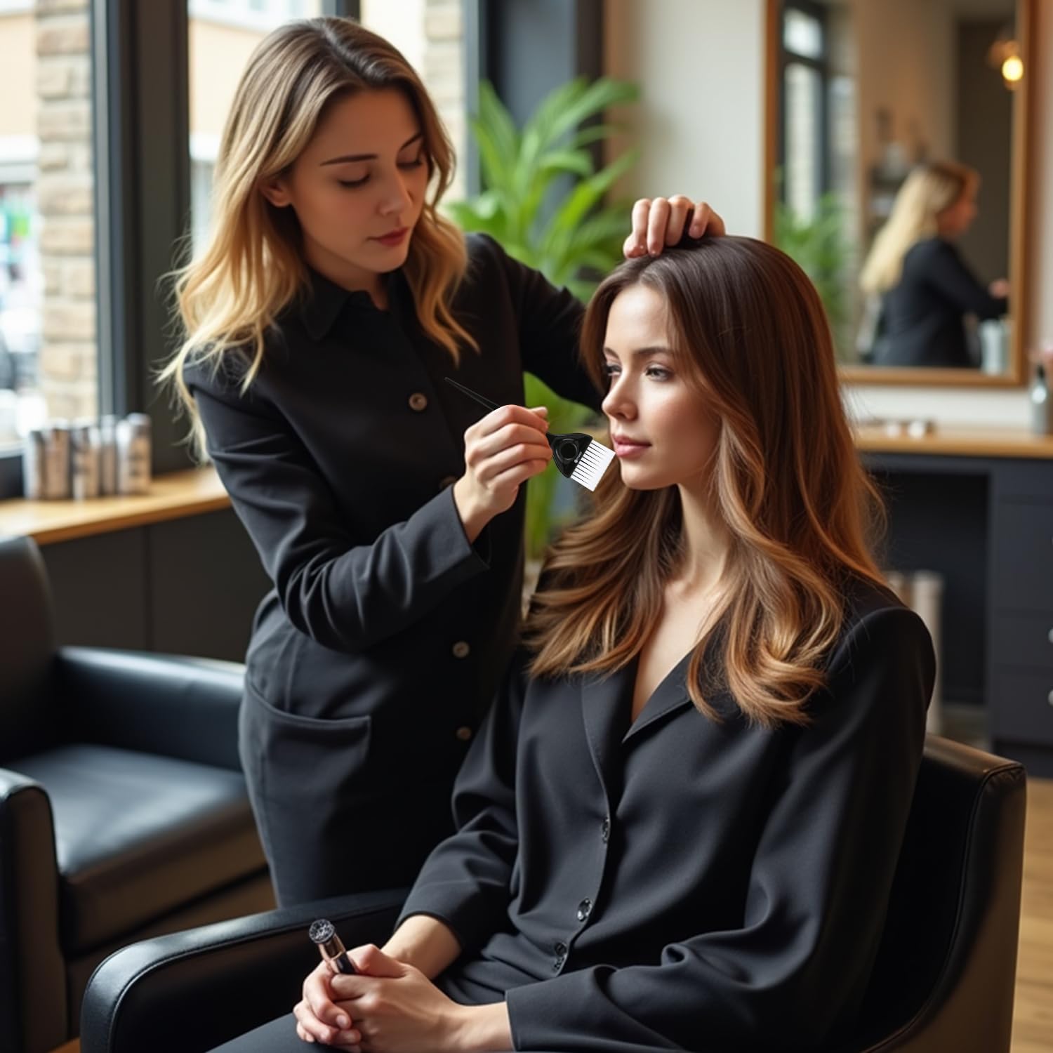 Ergonomic non-slip handle of balayage tint brush