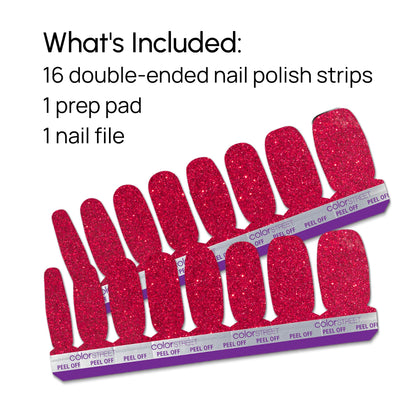 High gloss ruby red nail art finish using Color Street strips