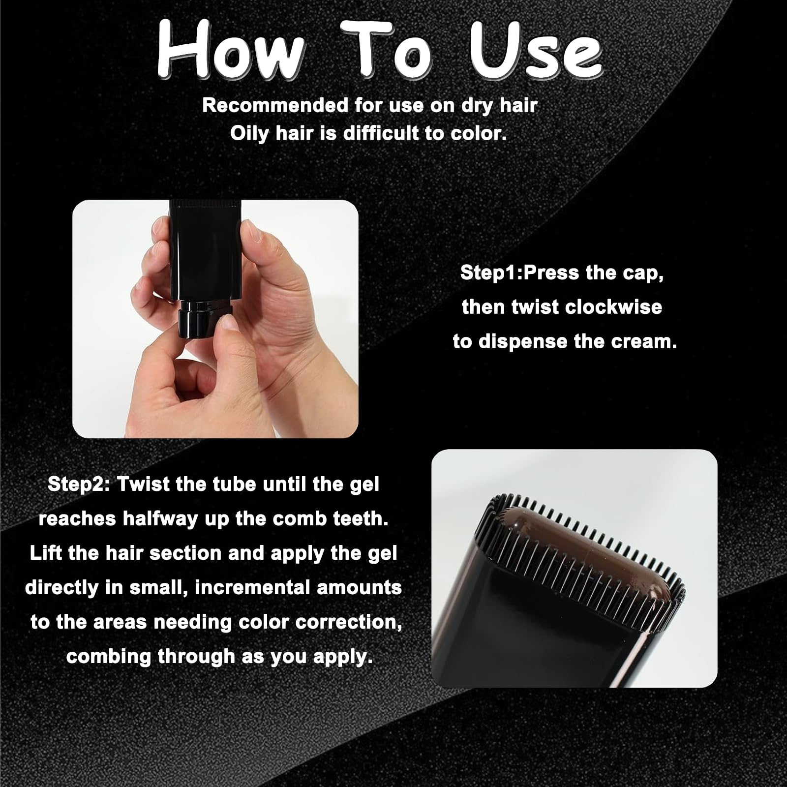 Close up of the VishBin hair color comb applicator brush.