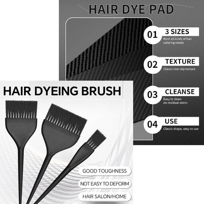 Black hair dye applicator brushes with precision tails