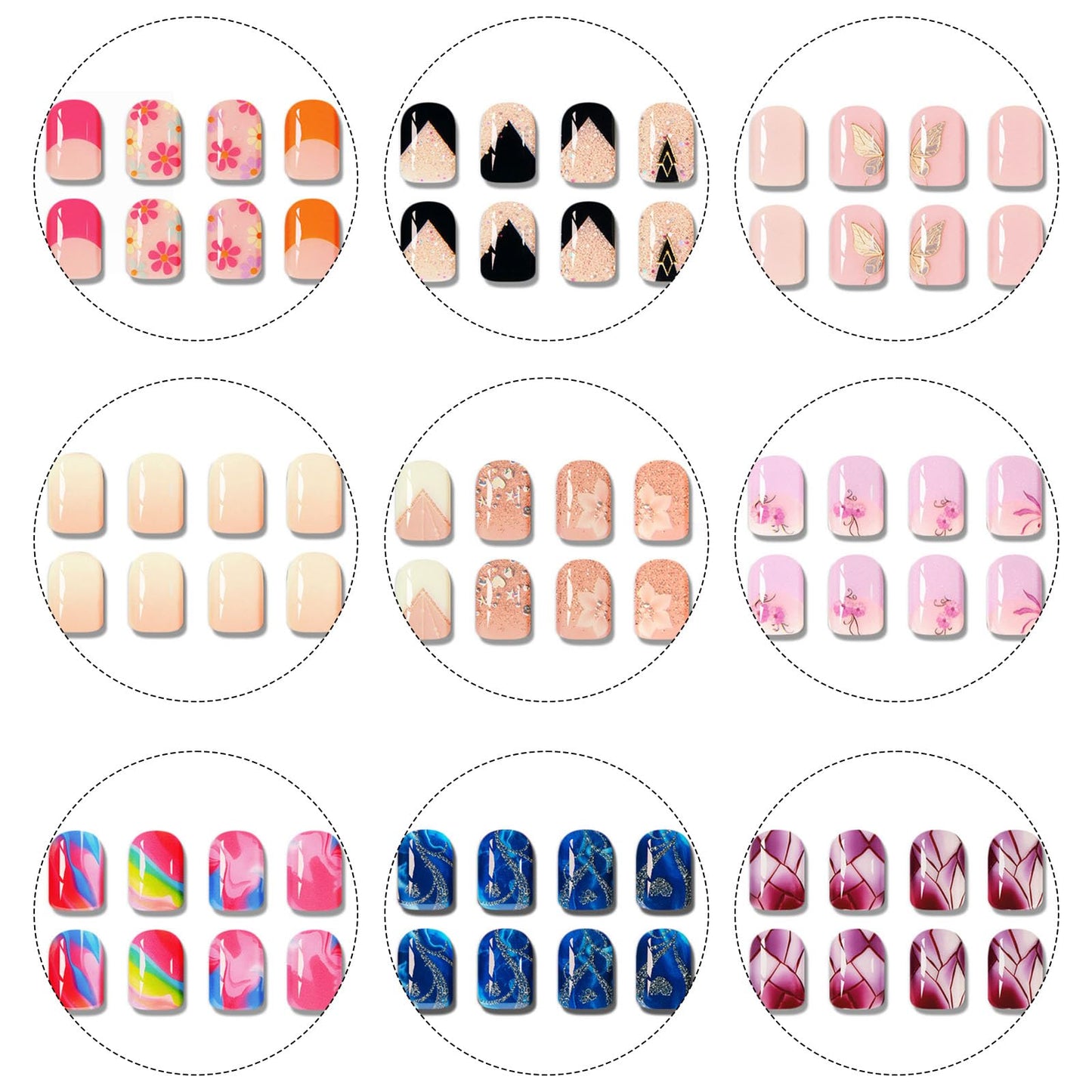 Kira gel nail strips set with included nail file and stick