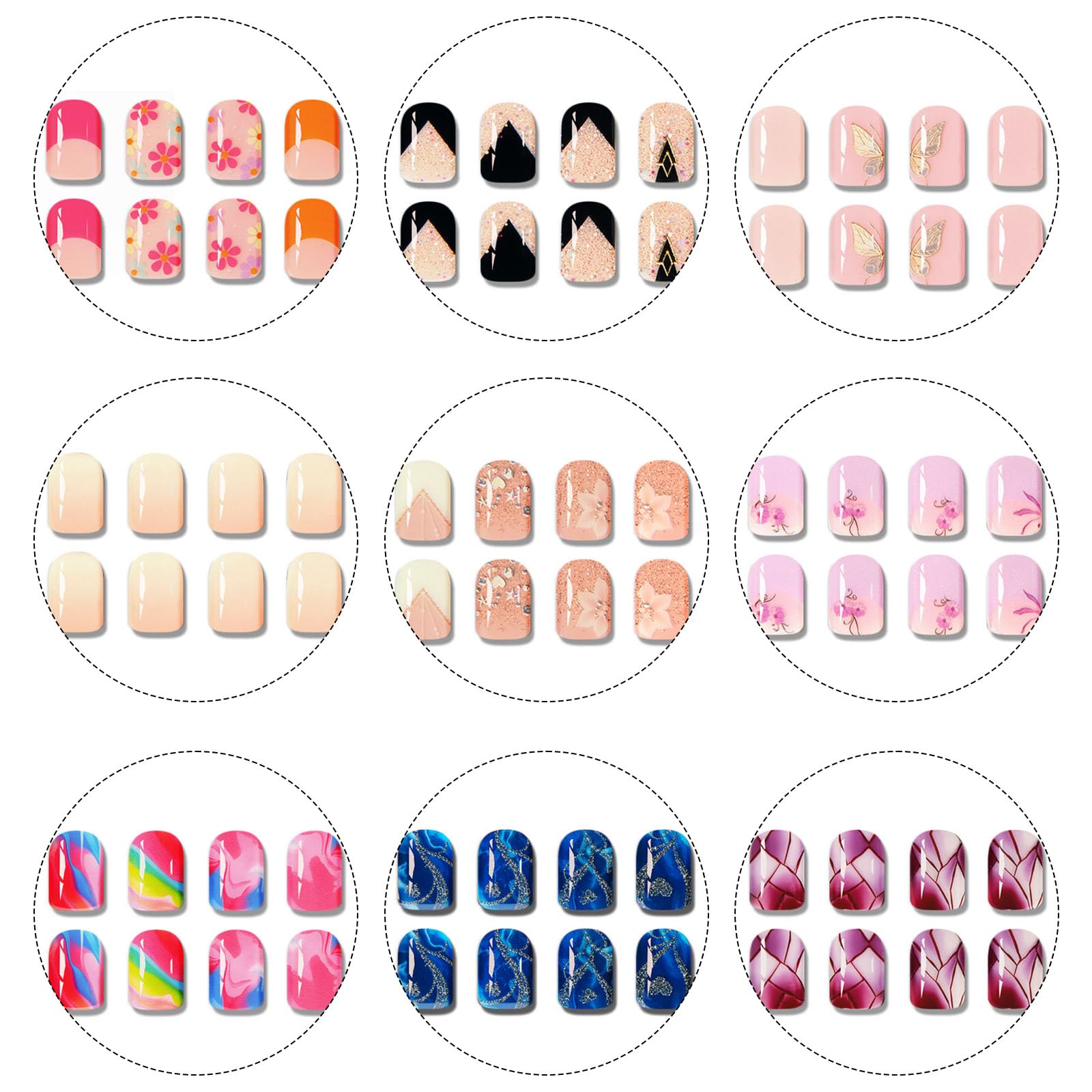 Kira gel nail strips set with included nail file and stick