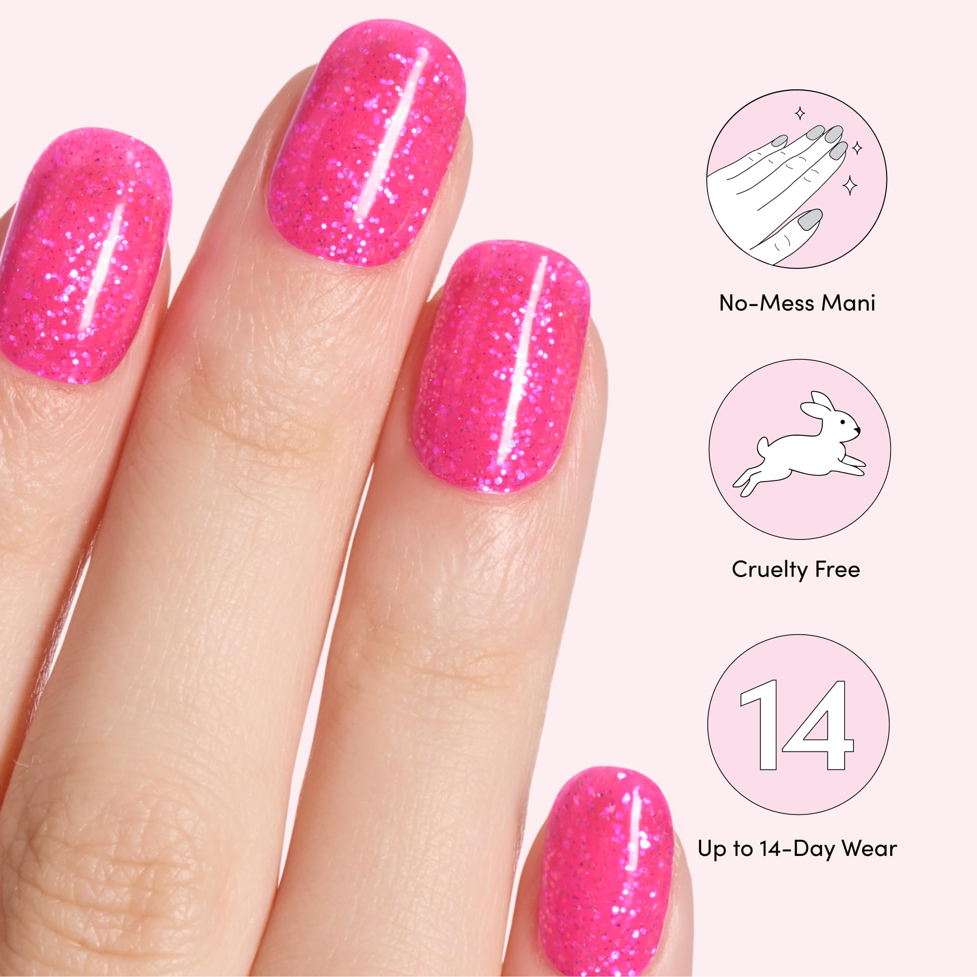 Model showing finished Dashing Diva gel manicure