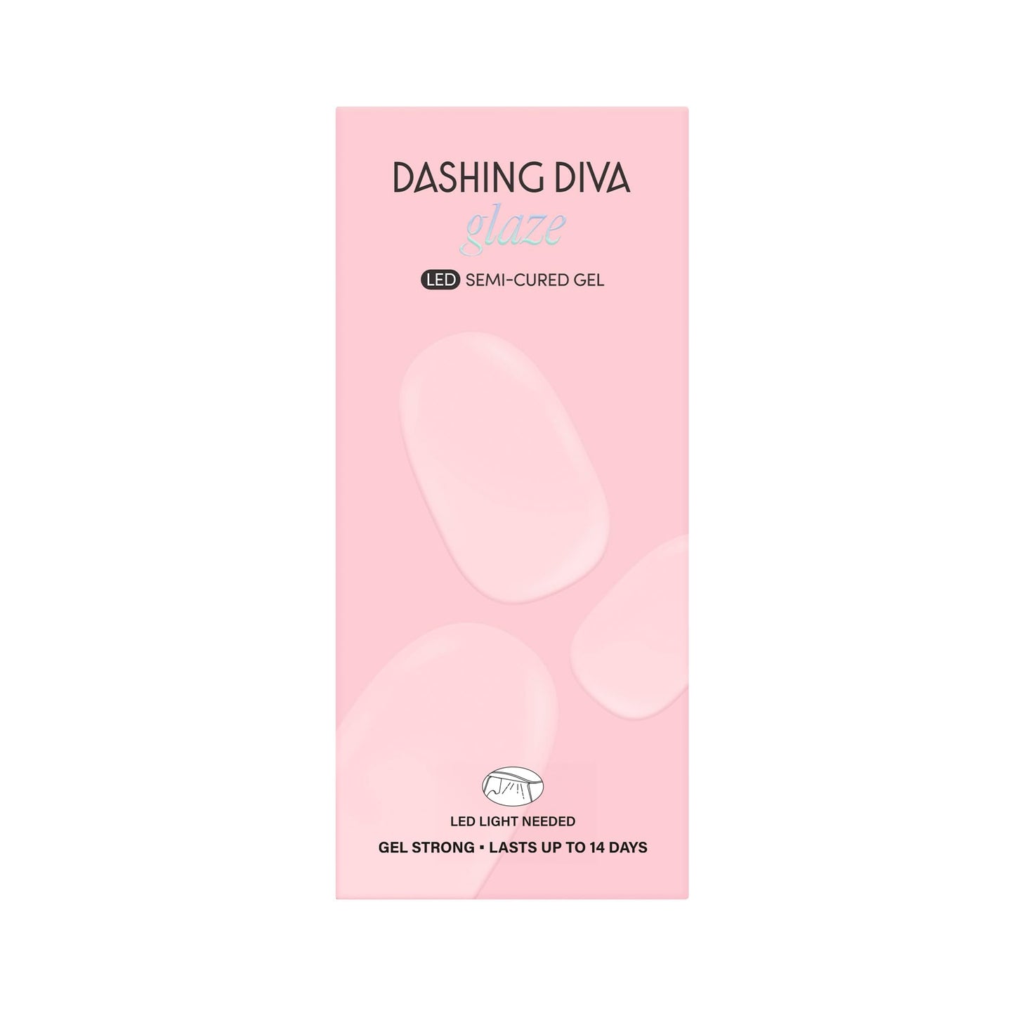 Top view of Dashing Diva Glaze semi cured gel set