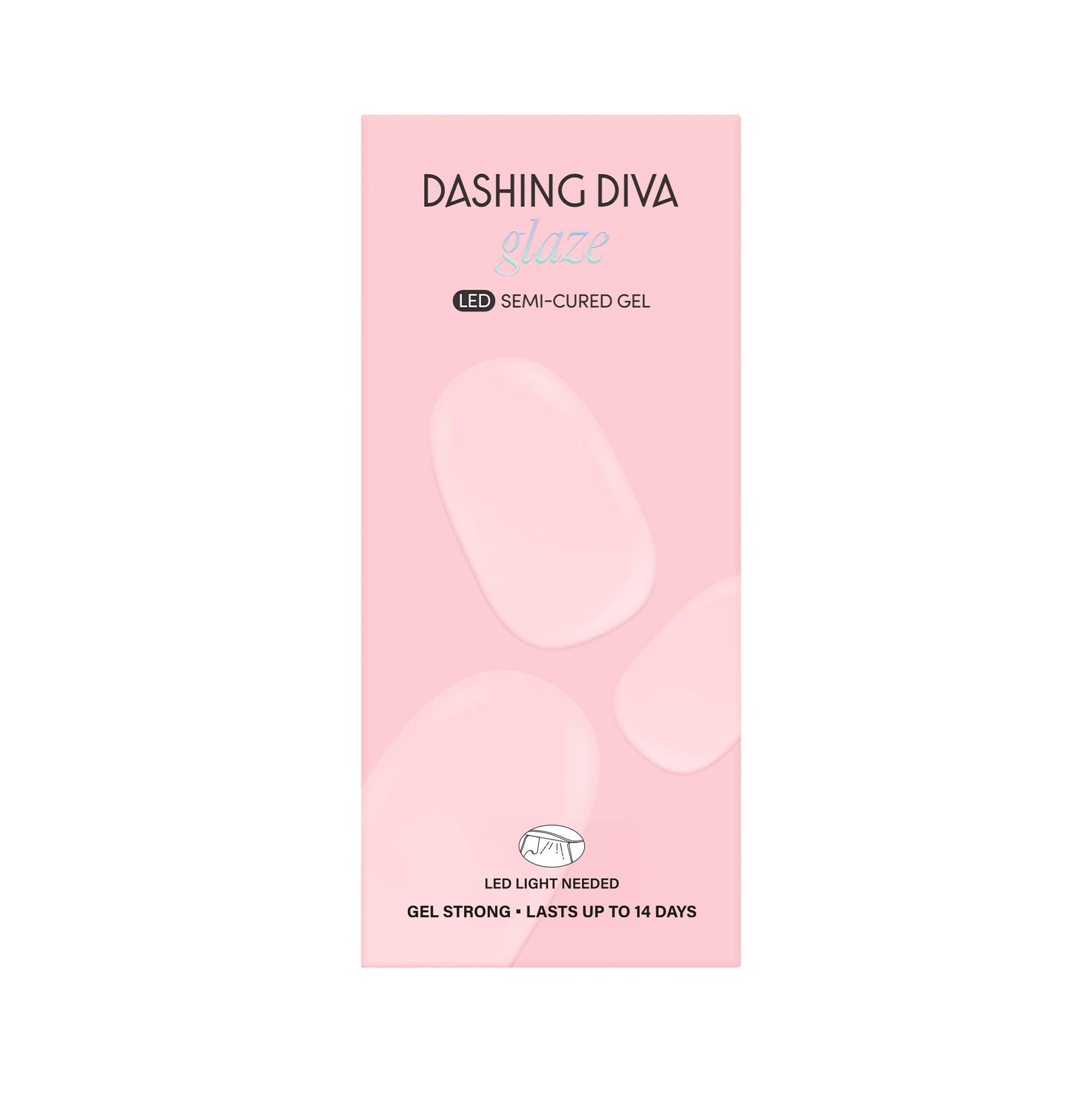 Top view of Dashing Diva Glaze semi cured gel set