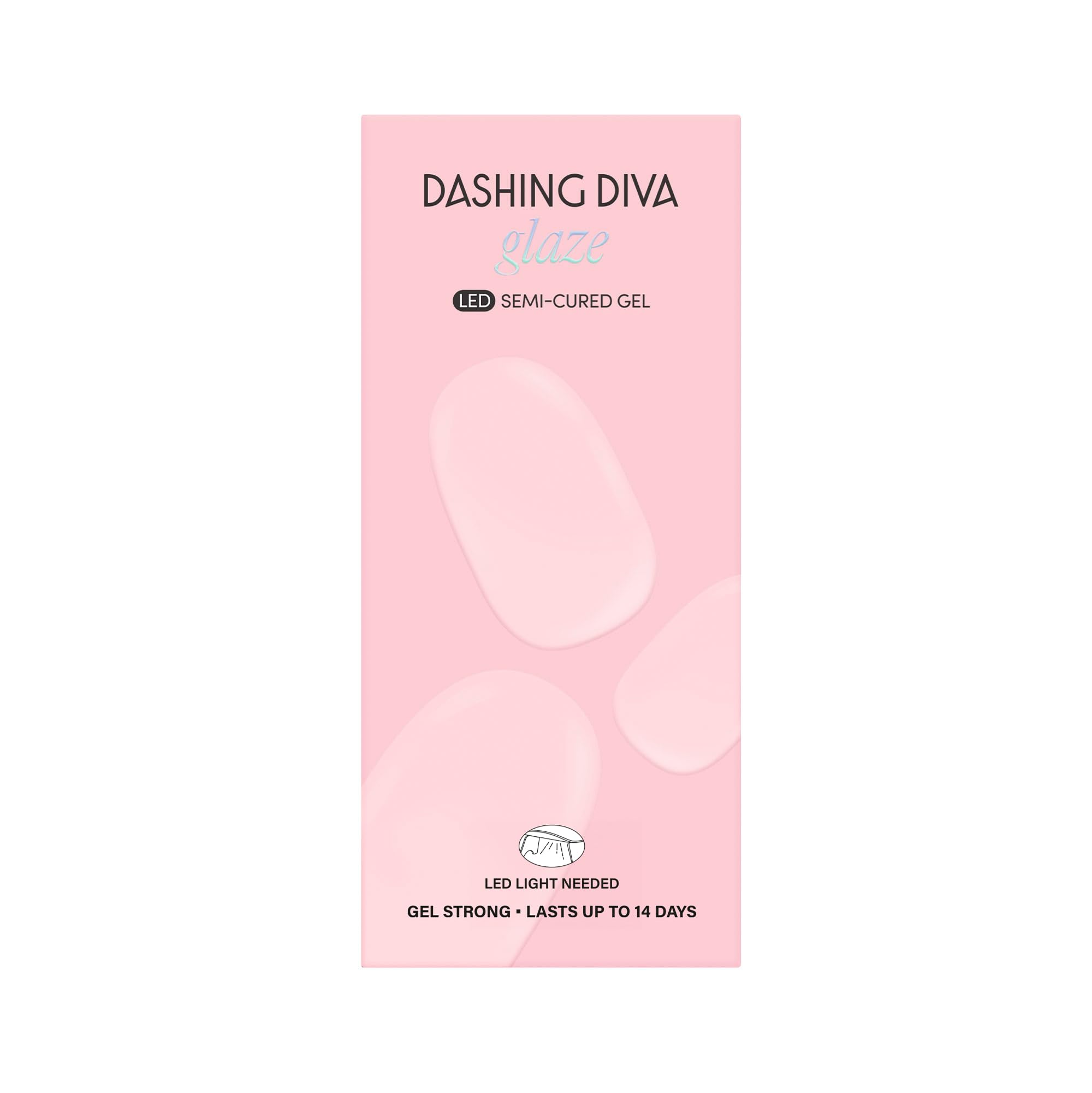 Top view of Dashing Diva Glaze semi cured gel set