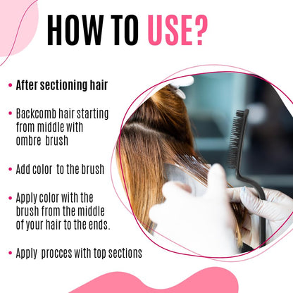 Ergonomic black handle of professional Jovica hair dye brush