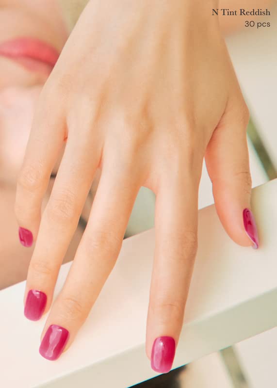 Close up of vibrant red tint finish on Ohora gel strips